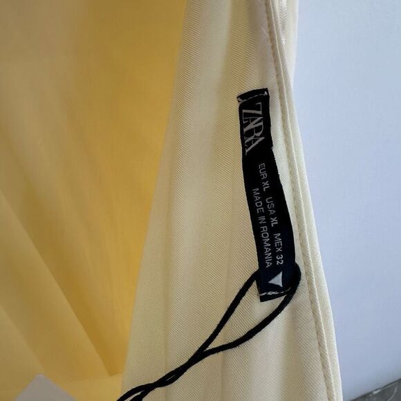 Zara Women’s Rare Blogger Fave Pale Butter Yellow Cream Jersey Halter Ruched Max - Picture 5 of 16